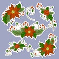 Christmas holly berry icon collection. Vector Royalty Free Stock Photo