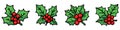 Christmas holly berry leaves icon. Cartoon Christmas icons set Royalty Free Stock Photo