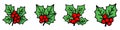 Christmas holly berry leaves icon. Cartoon Christmas icons set Royalty Free Stock Photo