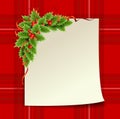 Christmas holly decoration with paper Royalty Free Stock Photo
