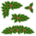 Christmas holly decoration set