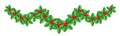 Christmas holly garland for your design Royalty Free Stock Photo