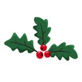Christmas holly with green leaves, red berries. Happy New Year holly berry icon, floral elements for winter holidays, Christmas Royalty Free Stock Photo