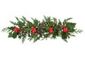 Christmas Holly Ivy and Cedar Decorative Display