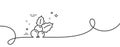 Christmas holly line icon. Ilex aquifolium sign. Continuous line with curl. Vector