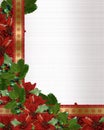 Christmas Holly Poinsettia border Royalty Free Stock Photo