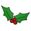 Christmas holly sprig