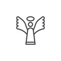 Christmas holy angel line icon