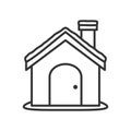 Christmas House Outline Flat Icon on White Royalty Free Stock Photo