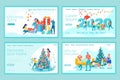 Christmas Home and Office Party Landing Page Set