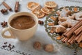 Christmas homemade ginger cookies, small nimal figurines