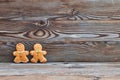 Christmas homemade gingerbread cookies, couple - man and woman. Royalty Free Stock Photo