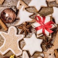 Christmas Homemade Gingerbread Cookies on Wooden Background Christmas Background Christmas Sweet Food Gingerbread Man Royalty Free Stock Photo