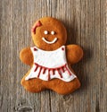 Christmas homemade gingerbread girl cookie
