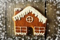 Christmas homemade gingerbread house cookie Royalty Free Stock Photo