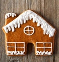 Christmas homemade gingerbread house cookie Royalty Free Stock Photo