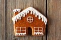 Christmas homemade gingerbread house cookie Royalty Free Stock Photo