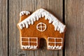Christmas homemade gingerbread house cookie Royalty Free Stock Photo