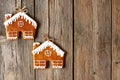 Christmas homemade gingerbread house cookies Royalty Free Stock Photo