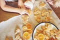 Christmas honey biscuits with orange