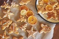 Christmas honey biscuits with orange