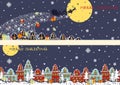 Christmas horizontal banners.Santa Claus coming to Royalty Free Stock Photo