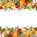 Christmas horizontal seamless background. Vector illustration. Royalty Free Stock Photo