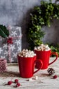 Christmas Hot Chocolate with Marshmallows