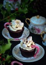 Christmas hot cocoa cupcakes Royalty Free Stock Photo