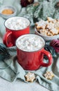 Christmas hot cocoa  in the red cup Royalty Free Stock Photo