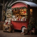 Christmas Hot Cocoa Sweets house with colorfull decorations, anniversary smash cake backdrop