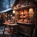 Christmas Hot Cocoa Sweets house with colorfull decorations, anniversary smash cake backdrop