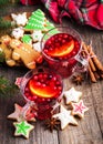 Christmas hot mulled wine Royalty Free Stock Photo