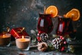 Christmas hot mulled wine Royalty Free Stock Photo