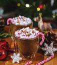Christmas hotchocolate with marshmallow Royalty Free Stock Photo