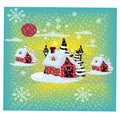 Christmas House Covered Snow Greeting Card Background Poster. Vector Illustration. Royalty Free Stock Photo