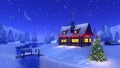 Christmas house high in mountains Cinemagraph 4K