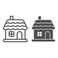 Christmas house line and glyph icon. Winter house vector illustration isolated on white. Christmas building outline Royalty Free Stock Photo
