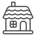 Christmas house line icon. Winter house vector illustration isolated on white. Christmas building outline style design Royalty Free Stock Photo