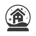 Christmas house snow globe, Merry Christmas filled icon set