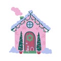 Christmas house in snow Royalty Free Stock Photo