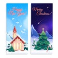 Christmas Houses Vertical Banners Royalty Free Stock Photo