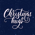 Merry Christmas brush lettering typography. Handwriting text design with winter handdrawn lettering. Happy New Year Royalty Free Stock Photo