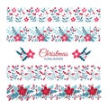 Christmas Floral Long border bar, simple and trendy with floral composition