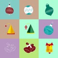 christmas icon set differend colourfull background