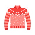 Christmas icon. Happy new year holiday and Merry Christmas. Vector illustration red wool sweater icon Royalty Free Stock Photo