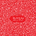 Christmas icon holiday background. Happy New 2018 Year greeting Royalty Free Stock Photo