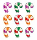 Christmas Icon Set - Candy Cane Purple Green Red Orange Combinations