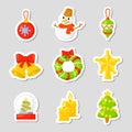 Christmas Icon Set Collection Vector. cartoon. New year traditional symbols. icons objects. Isolated Royalty Free Stock Photo