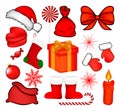 Christmas icon set, symbol, design. Winter vector illustration isolated on white background. Royalty Free Stock Photo